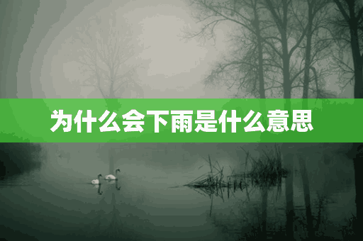 为什么会下雨是什么意思(为什么会下雨的原因)